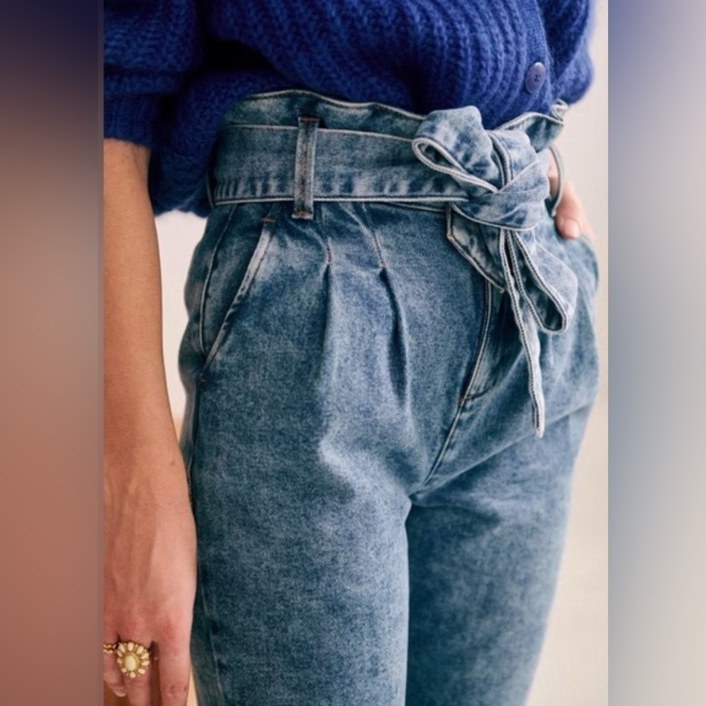Sezane Austin Trousers Bleached Blue size 34